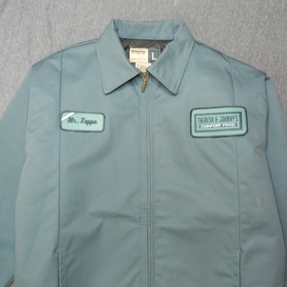 VINTAGE Wear Gaurd Jacket Size Large Sage Green Zappa Patch Mechanics Eisenhower - Picture 2 of 13